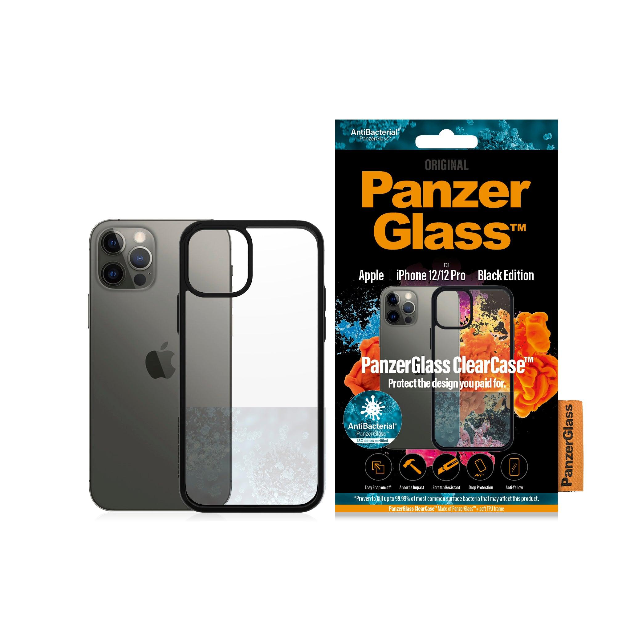 PanzerGlass ClearCase for iPhone 12 | 12 Pro - Black - Kosmos Renew