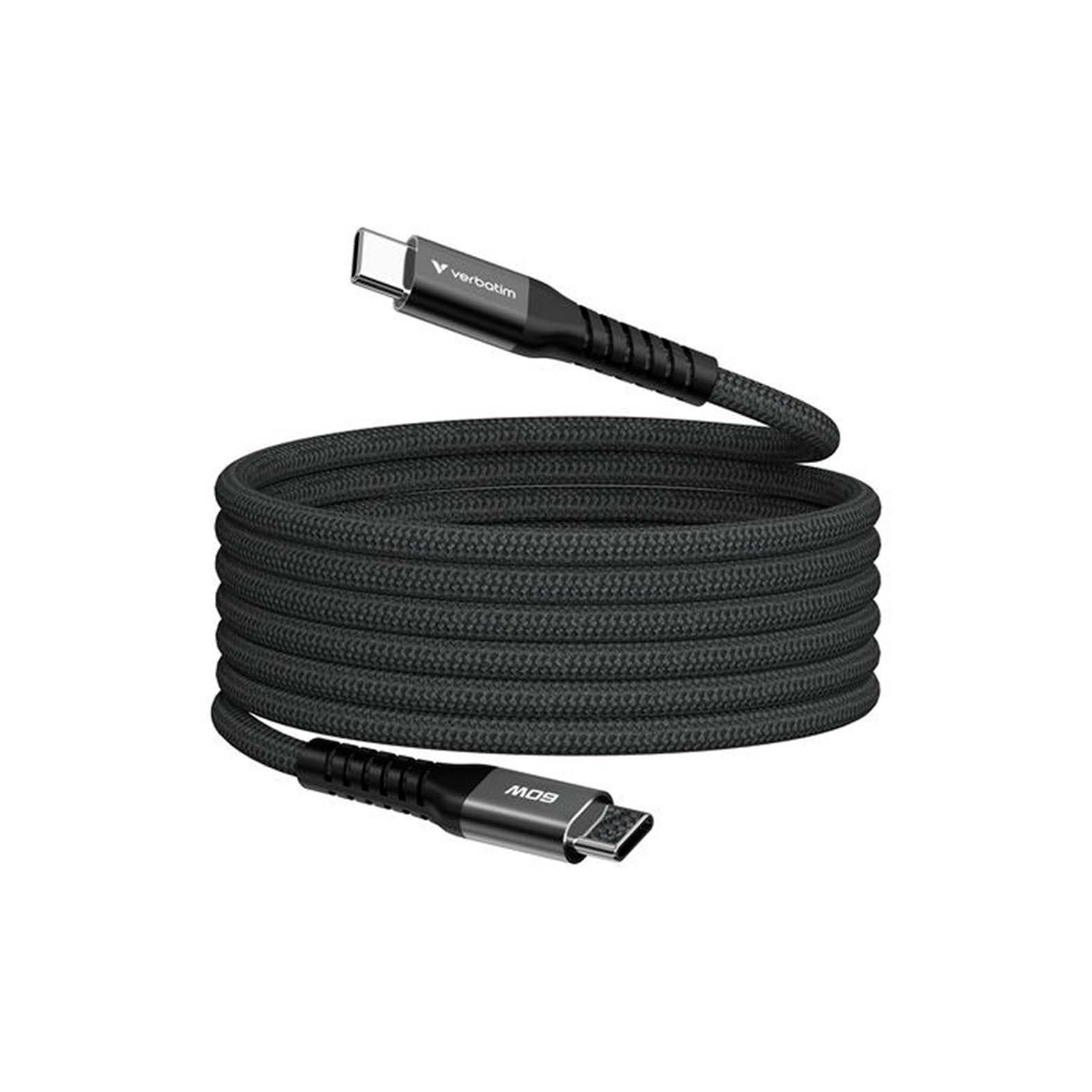 Verbatim Magnetic USB-C til C 1.2M Sort 60W