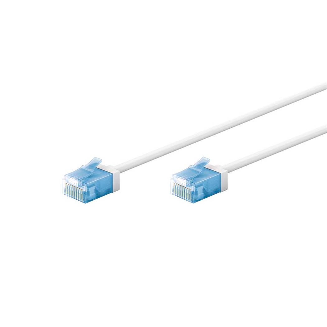 Patchkabel CAT 6A 0,5m Hvid RJ45 – Kort Hoved