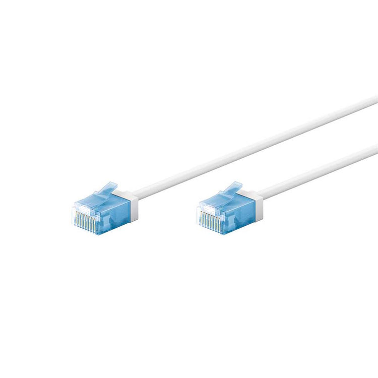 Patchkabel CAT 6A 0,5m Hvid RJ45 – Kort Hoved
