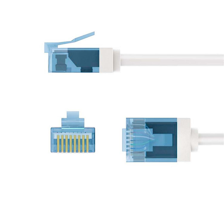 Patchkabel CAT 6A 0,5m Hvid RJ45 – Kort Hoved