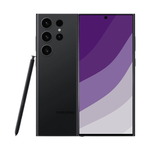 Samsung Galaxy S23 Ultra 5G smartphone med 6,8" Dynamic AMOLED 2X Quad HD+ skærm, Snapdragon 8 Gen 2-processor, 12 GB RAM, 256 GB lagerplads, 200 MP quad-kamera, integreret S Pen og 5000 mAh batteri med 45W hurtigopladning – kraftfuld og avanceret til arbejde, kreativitet og underholdning, fra Kosmos Renew.