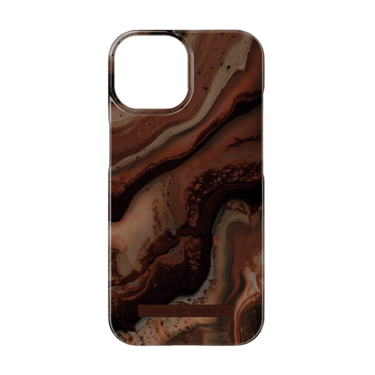 Ideal of Sweden Fashion Case iPhone 15 - Dark Amber Marble - Kosmos Renew