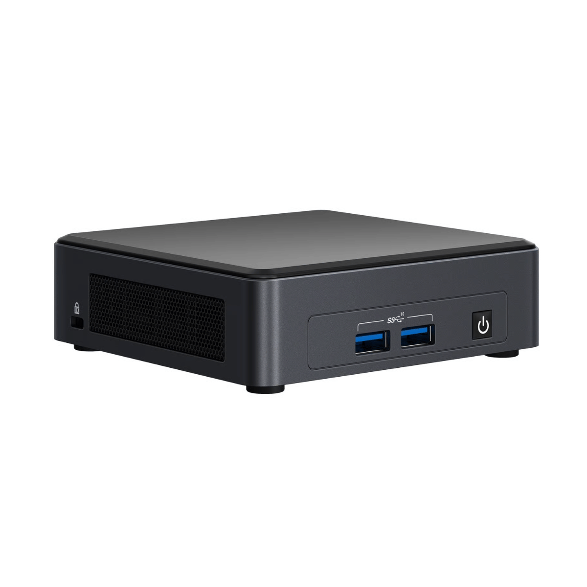 Intel NUC 11 Pro mini PC i3-1115G4 i sort set fra siden