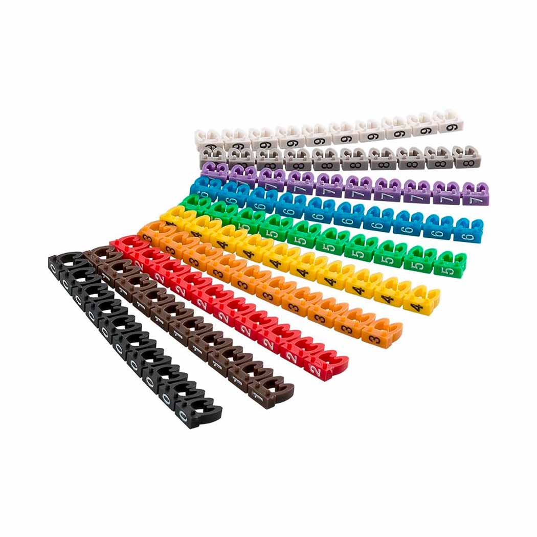 Kabel markerings clips 0-9 6mm