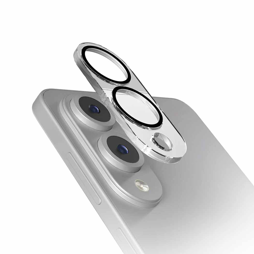Kamerabeskyttelse i glas til Galaxy S25 Edge, monteret over telefonens linser