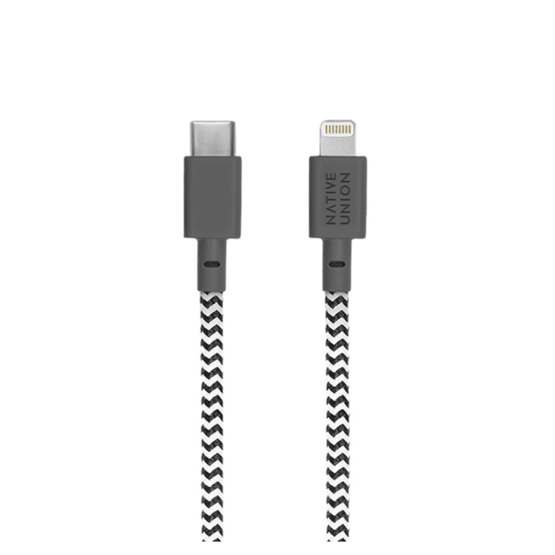 Native Union Belt Cable | USB-C-Lightning Cable | 1.2m Zebra - Kosmos Renew