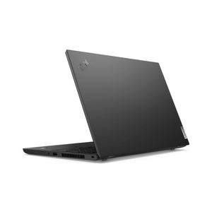 Sort Lenovo ThinkPad L15 Gen 2 bærbar computer set fra siden og bagfra.