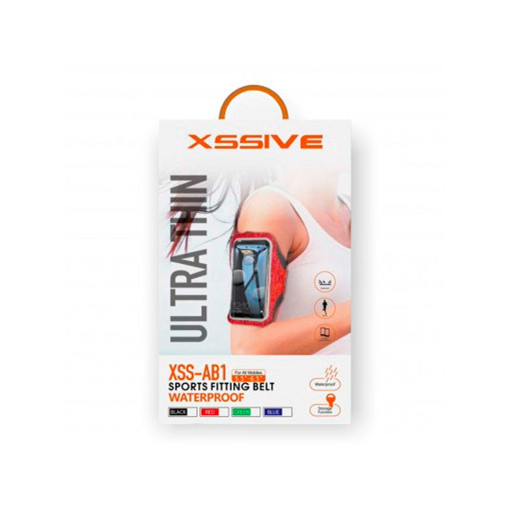 Xssive XSS-AB1 ultratynd vandtæt sport armbånd til mobiltelefoner i rød emballage